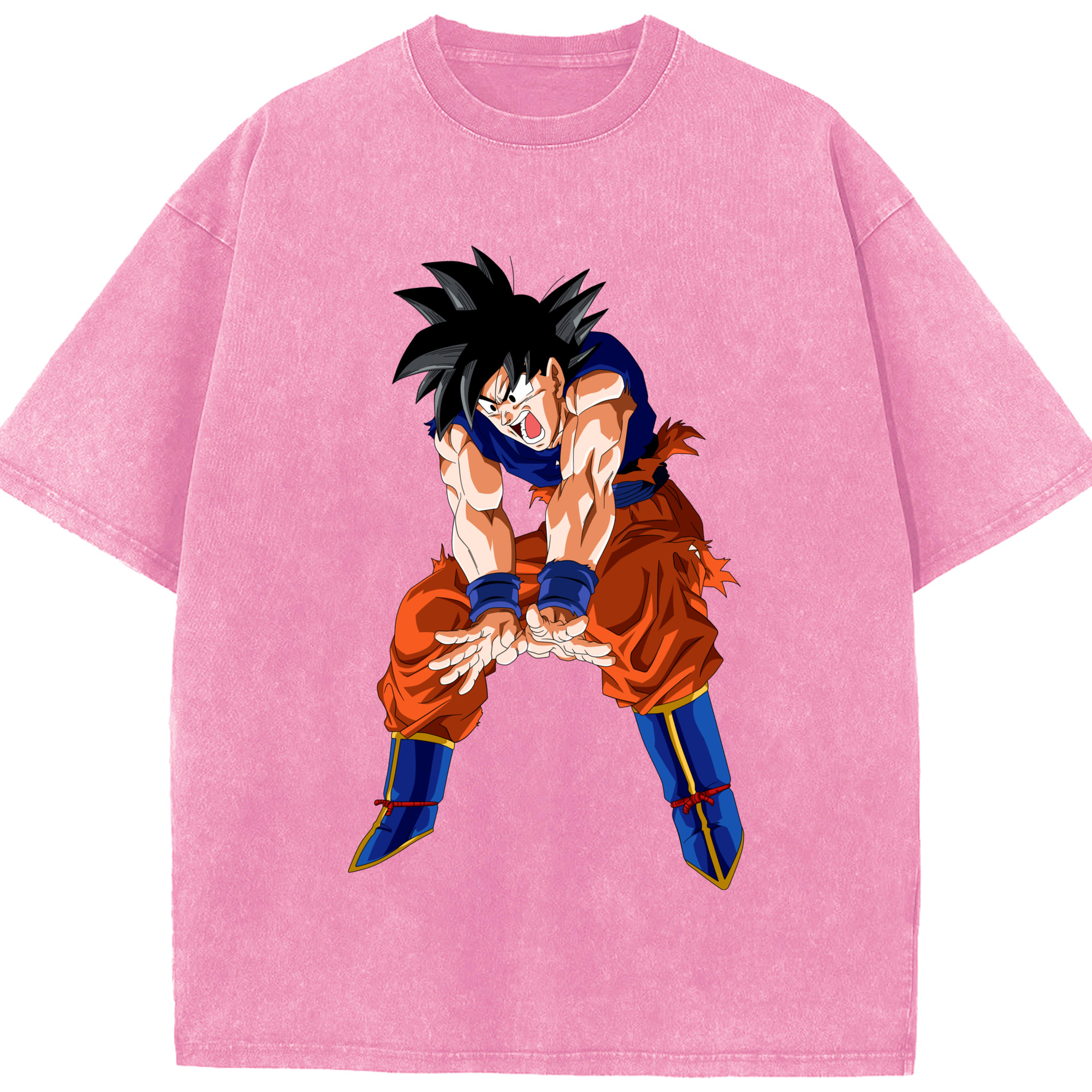 （画像用） ドラゴンボール 孫悟空（そん ごくう）Son Goku カカロット DRAGON BALL Kakarotto 綿100% ヴィンテージ風 半袖Tシャツ（フロントプリント）
